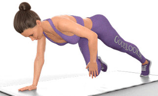 Plancha abdominal con toques de hombro y rodilla